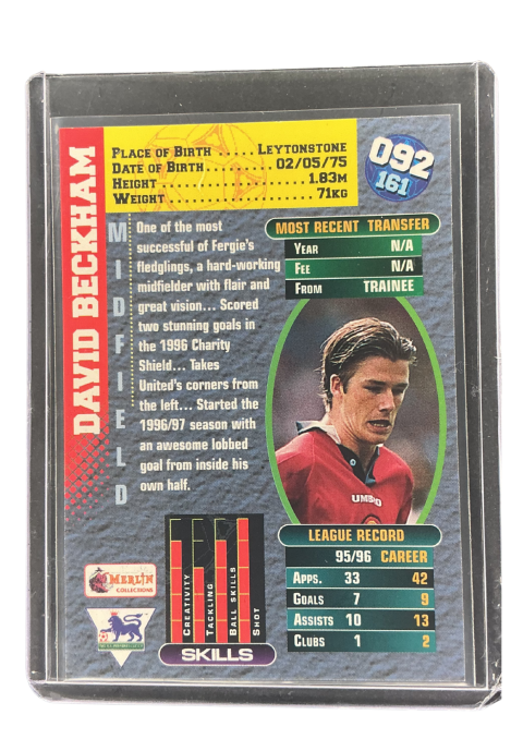1996 Merlin's David Beckham #092 Back