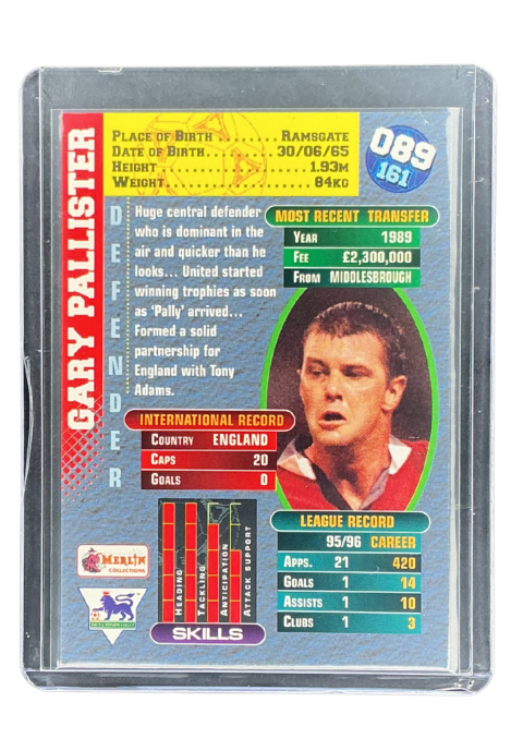 1996 Merlin's Gary Pallister #089 Back