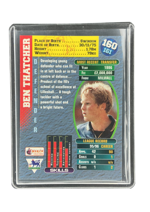 1996 Merlin's Premier Gold Ban Thatcher #160 Back