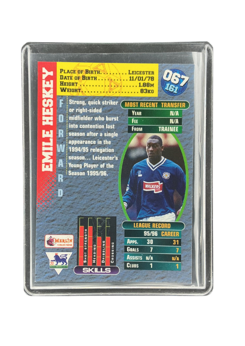 1996 Merlin's Premier Gold Emile Heskey #067 Back