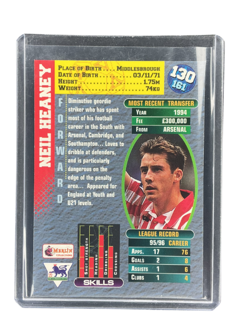 1996 Merlin's Premier Gold Neil Heaney #130 Back