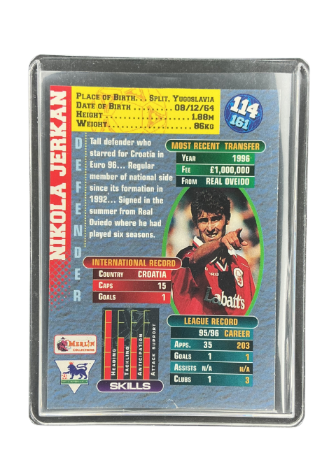 1996 Merlin's Premier Gold Nikola Jerkan #114 Back