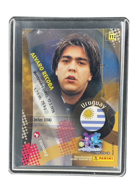 2002 Panini Fifa World Cup Korea Japan Alvaro Recoba Uruguay #112 Back