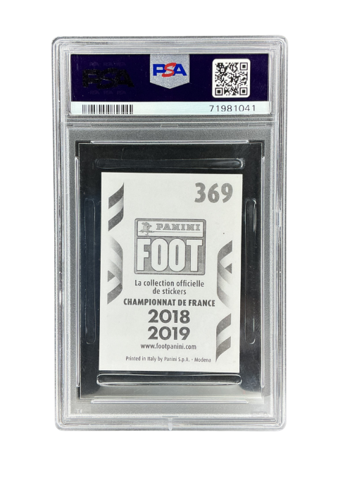 2018 Panini Kylian Mbappe Sticker #369 PSA 9 Back