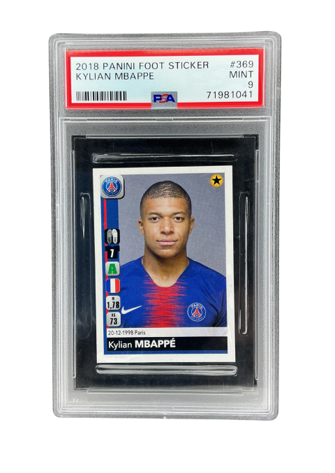 2018 Panini Kylian Mbappe Sticker #369 PSA 9 Front