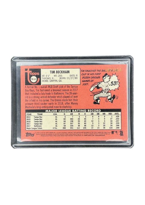 2018 Topps Heritage Tim Beckham Orioles /569 #531 Back