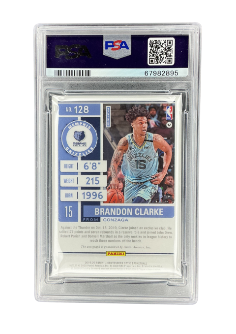 2019 Panini Brandon Clarke Auto #128 PSA 9 back