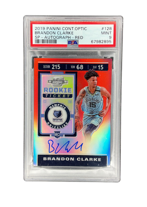 2019 Panini Brandon Clarke Auto #128 PSA 9 Front