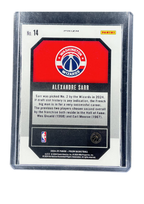 2024-25 Panini Prizm Basketball Alexandre Sarr RC Emergent #14 Back