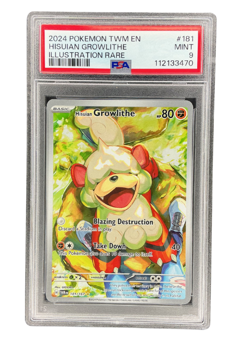 2024 Pokemon Hisuian Growlithe #181 PSA 9 Front
