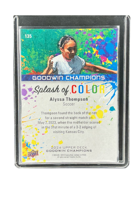 2024 Upper Deck Goodwin Champions Alyssa Thompson Soccer Splash Of Color #135 Back