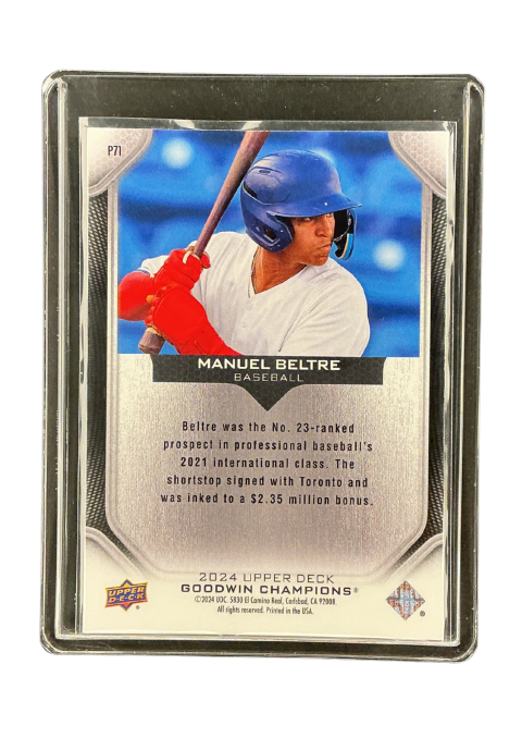 2024 Upper Deck Goodwin Champions Manuel Beltre #P71 Back