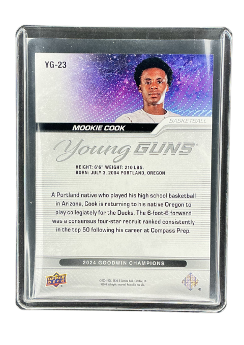 2024 Upper Deck Goodwin Champions Mookie Cook Basketball Young Guns #YG-23 Back