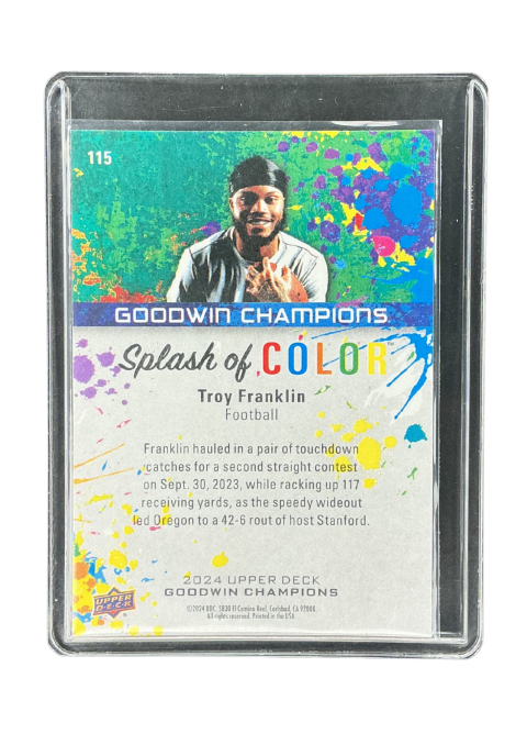 2024 Upper Deck Goodwin Champions Troy Franklin Football Splash Of Color #115 Back
