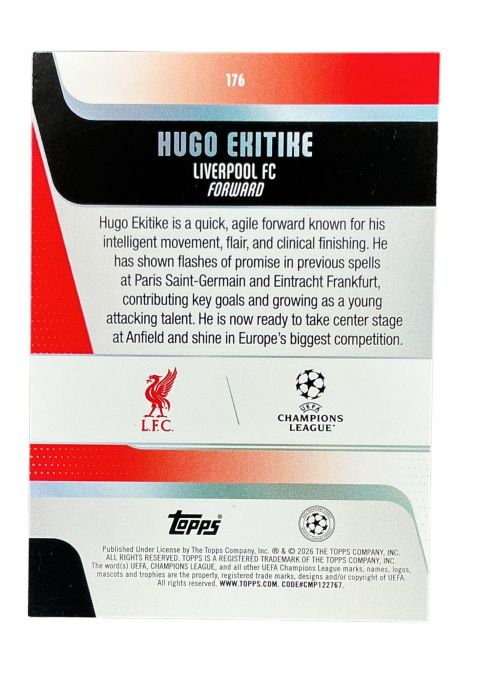 2025-26 Topps UEFA Club Competitions Hugo Ekitike #176 Back