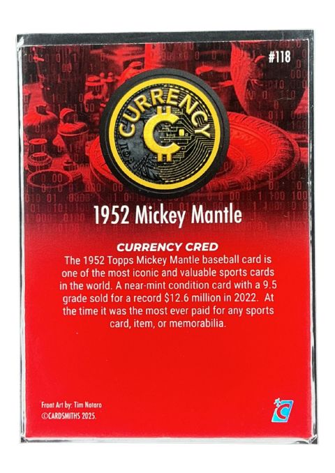 2025 Cardsmiths Currency Series 5 1952 Mickey Mantle #118 Back