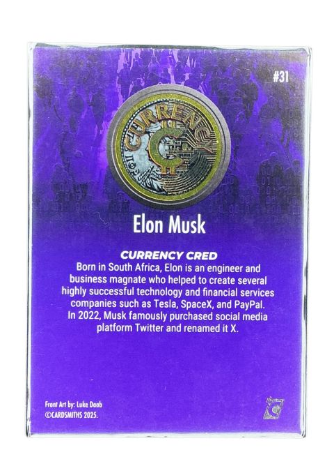 2025 Cardsmiths Currency Series 5 Card Elon Musk #31 Back
