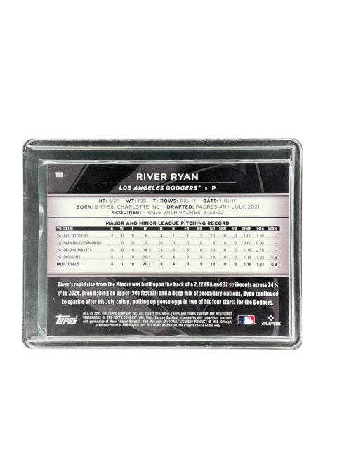 2025 Topps Chrome Black River Ryan RC /75 #118 Back