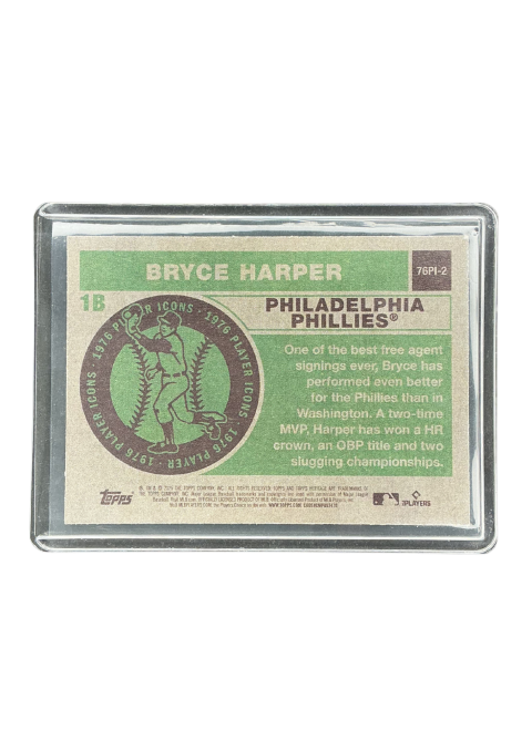 2025 Topps Heritage Bryce Harper Philadelphia Phillies #76PI-2 Back