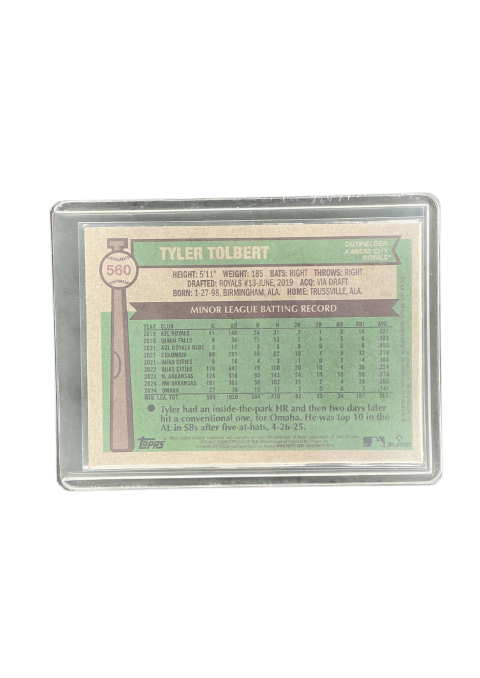 2025 Topps Heritage Connor Thomas RC Tyler Tolbert RC Royals #560 Back