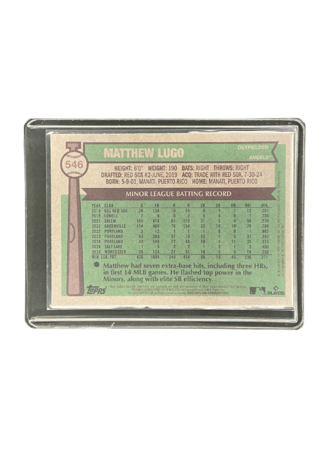2025 Topps Heritage Matthew Lugo RC Angels #546 Back
