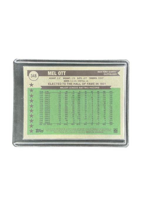 2025 Topps Heritage Mel Ott All-Time All-Stars /76 #348
Back