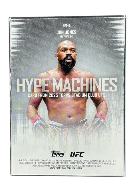 2025 Topps Stadium Club UFC Hype Machines Jon Jones Holo Foil #HM-8 Back
