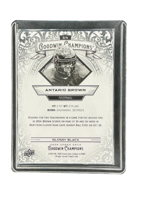 2025 Upper Deck Goodwin Champions Antario Brown Football #64 Back