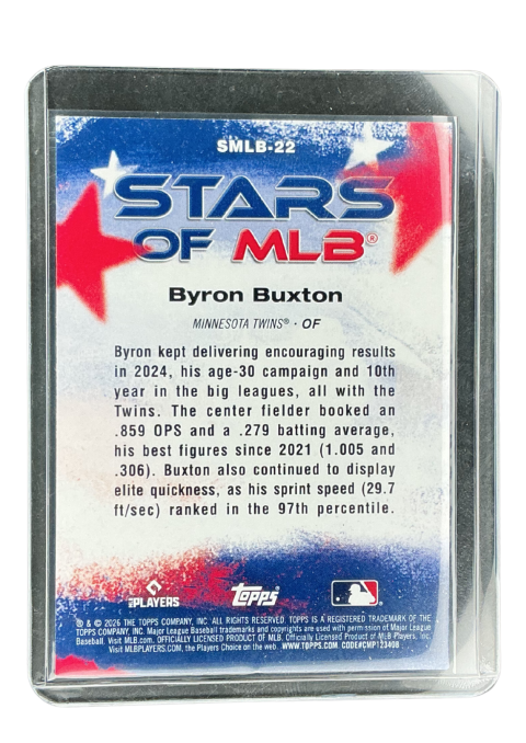 2026 Topps 75 Series 1 Byron Buxton Star Of Mlb #SMLB-22
 Back