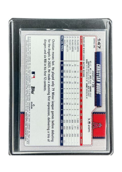 2026 Topps 75 Series 1 Christian Moore RC #147 Back