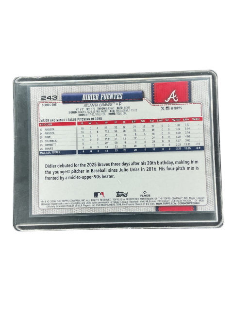 2026 Topps 75 Series 1 Didier Fuentes #243 Back