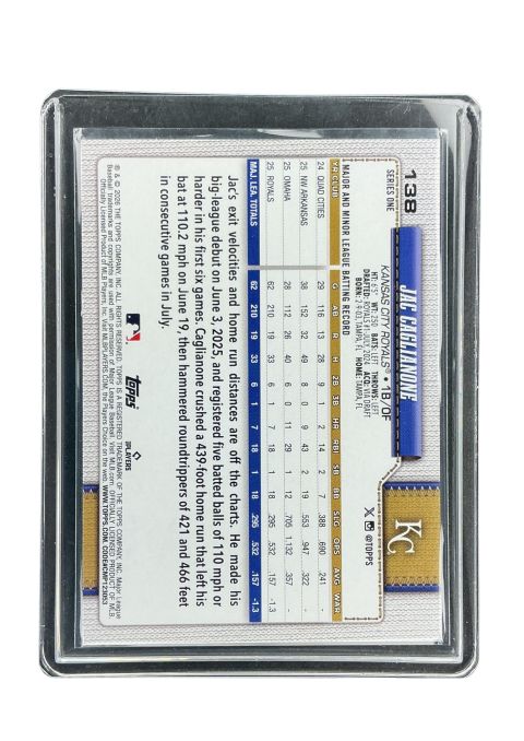 2026 Topps 75 Series 1 Jac Caglianone RC #138 Back
