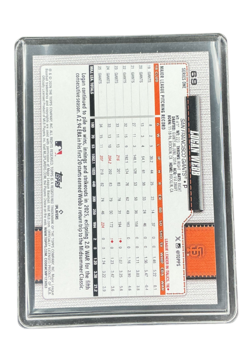 2026 Topps 75 Series 1 Logan Webb #69 Back