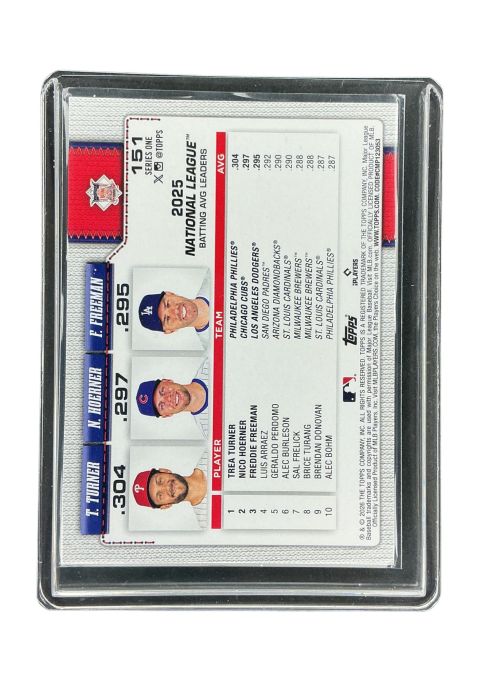 2026 Topps 75 Series 1 T.Turner, N.Hoerner, F.Freeman #151 Back