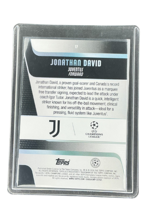 2026 Topps UCC Flagship Jonathan David #17 Back