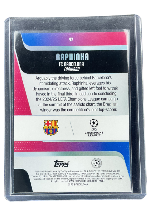 2026 Topps UCC Flagship Raphinha #97 Back