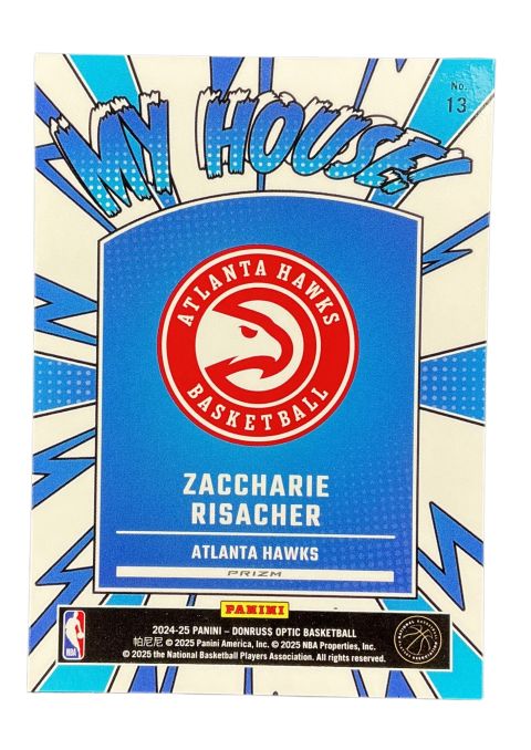 2024-25 Panini Donruss Optic Basketball Zaccharie Risacher #13
Back