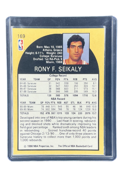 1990 NBA Hoops Rony Seikaly #169
 Back