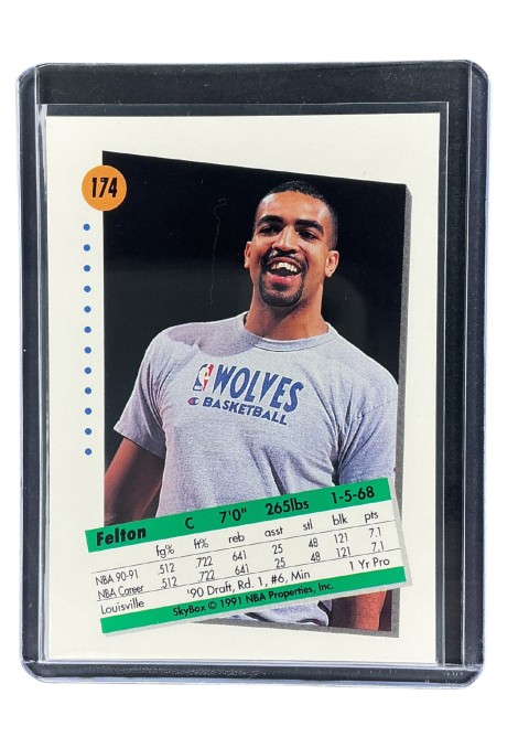1991 Skybox NBA Felton Spencer #174 Back