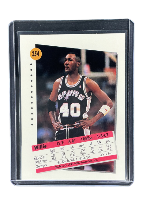 1991 Skybox NBA Willie Anderson #254 Back