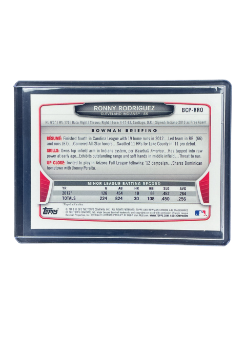 2013 Topps Bowman Ronny Rodriguez Auto #BCP-RR0 Back