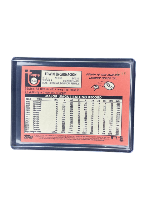 2018 Topps Heritage Edwin Encarnacion Indians /69 #THC-325
Back
