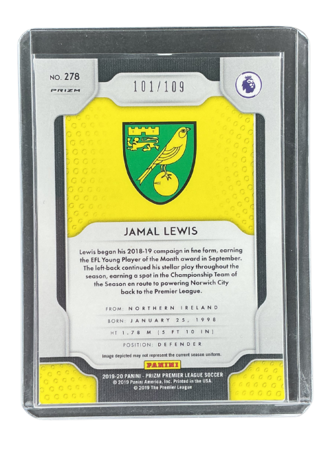 2019-20 Panini Prizm Premier League Soccer Jamal Lewis RC /109 #278 Back