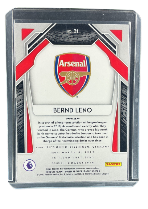 2020 Panini Prizm Bernd Leno Red Ice #31
 Back