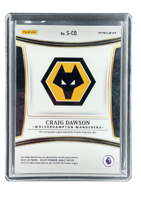 2023-24 Panini Select Premier League Soccer Craig Dawson Auto #S-CD Back
