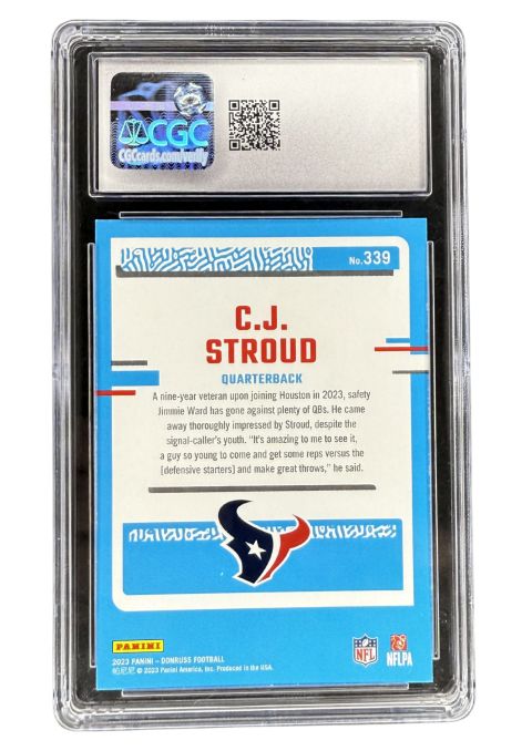 2023 Donruss NFL C.J. Stroud #339 CGC 9 Backside