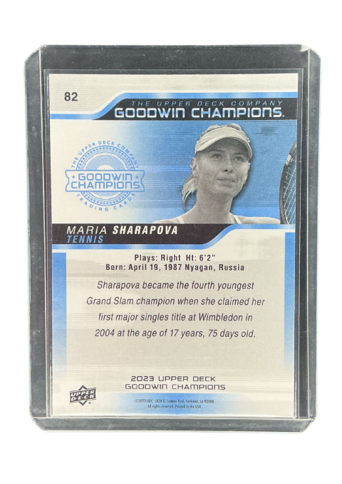 2023 Upper Deck Goodwin Champions Maria Sharapova Tennis #82 Back