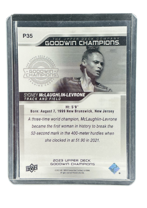 2023 Upper Deck Goodwin Champions Mclaughlin-Levrone RC Track And Field #P35 Back