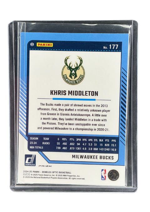 2024-25 Panini Donruss Optic Basketball Khris Middleton #177 Back