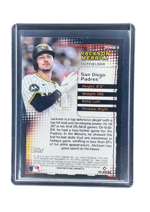 2024 Topps Archives Jackson Merrill RC New Breed #99NB-11
Back
